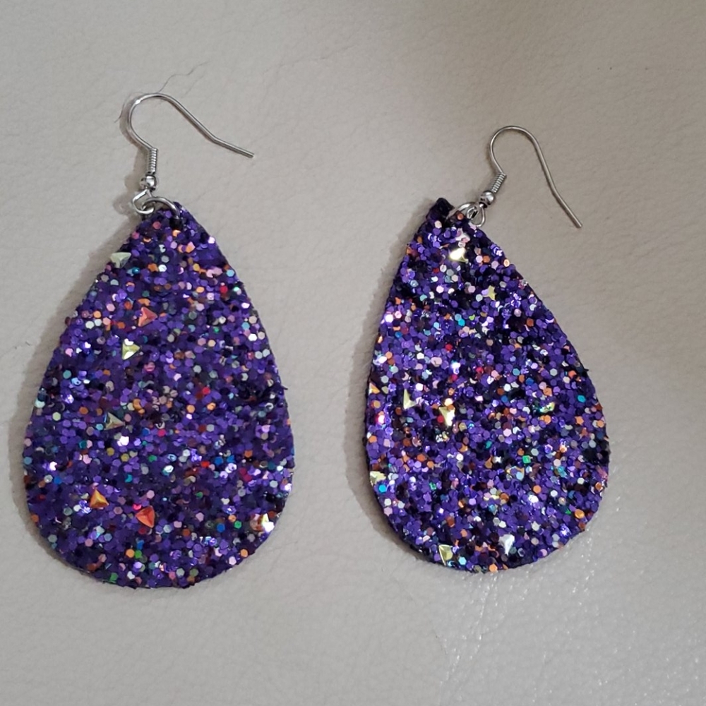 $6 or 2/$9 Purple Sparkle Drop Earrings